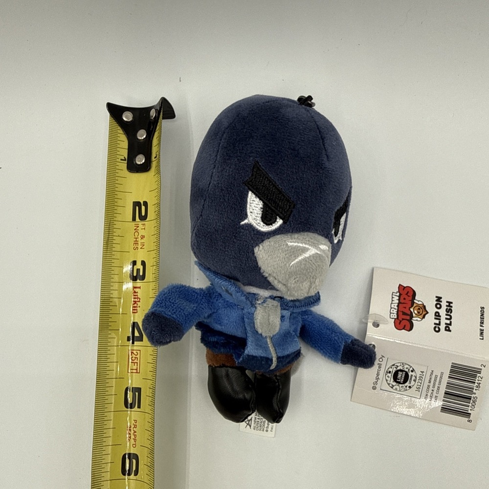 Brawl Stars Line Friends Crow Clip On Plush Key Chain 5 inch Supercell - Picture 9 of 9